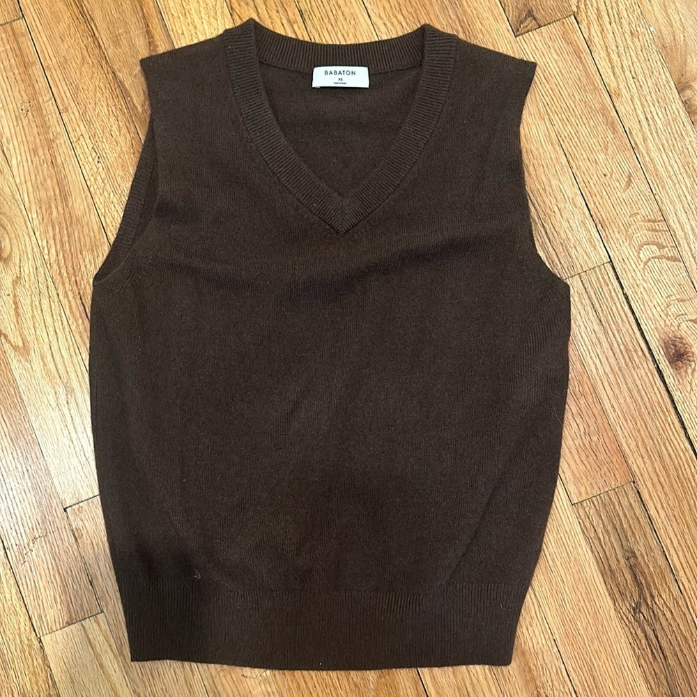 Aritzia Babaton brown sweater vest